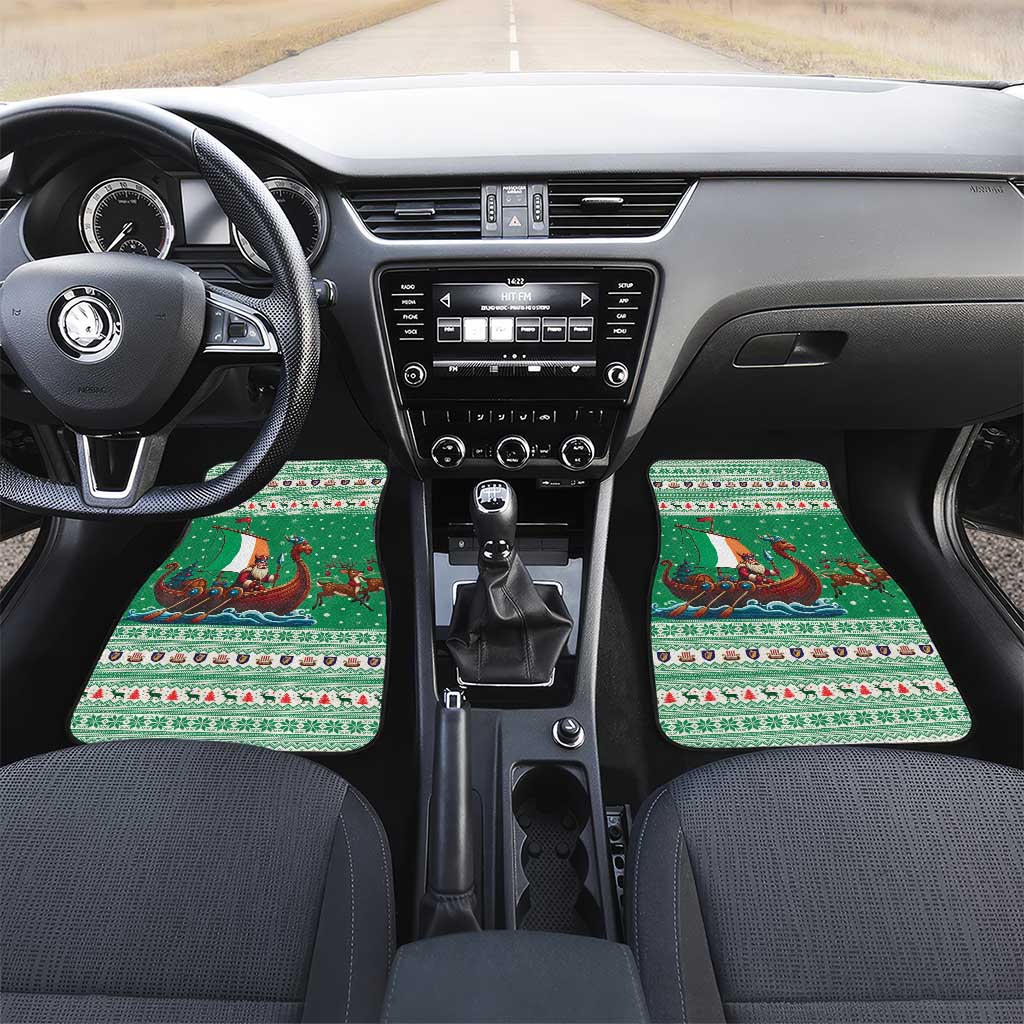 Ireland Viking Santa Christmas Car Mats Funny Reindeer Norse Xmas - Wonder Print Shop