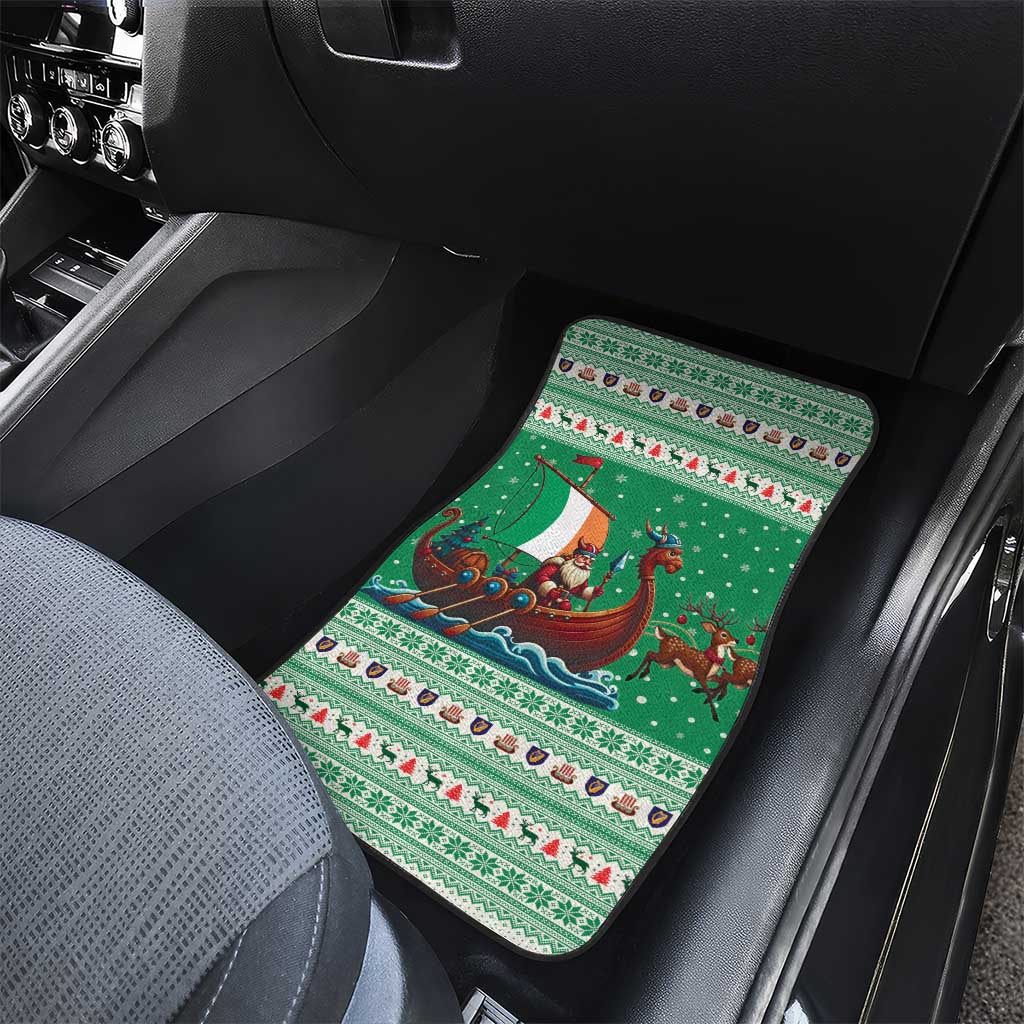 Ireland Viking Santa Christmas Car Mats Funny Reindeer Norse Xmas - Wonder Print Shop