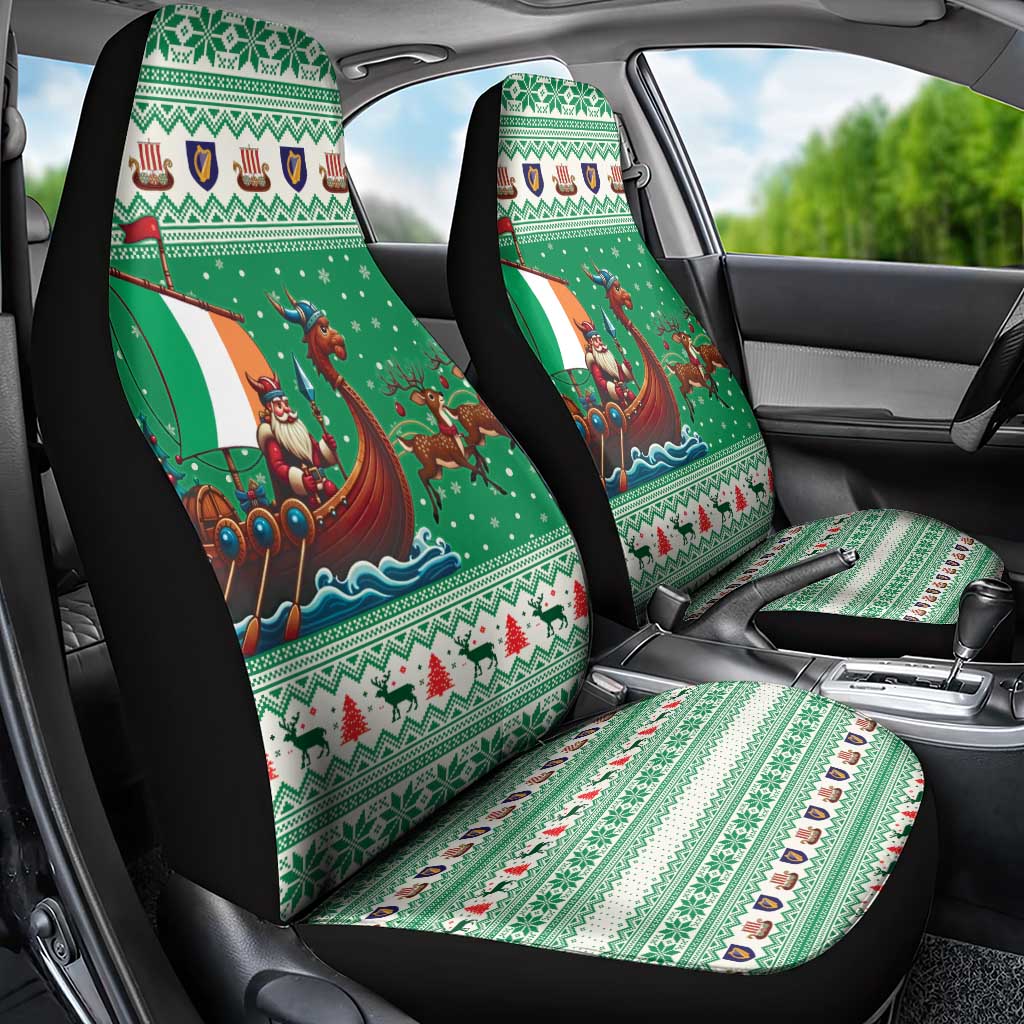 Ireland Viking Santa Christmas Car Seat Cover Funny Reindeer Norse Xmas - Wonder Print Shop