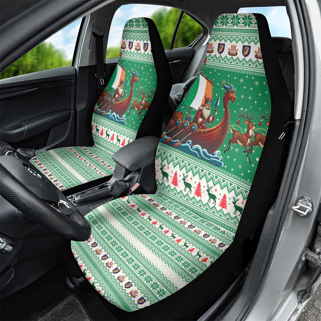Ireland Viking Santa Christmas Car Seat Cover Funny Reindeer Norse Xmas - Wonder Print Shop