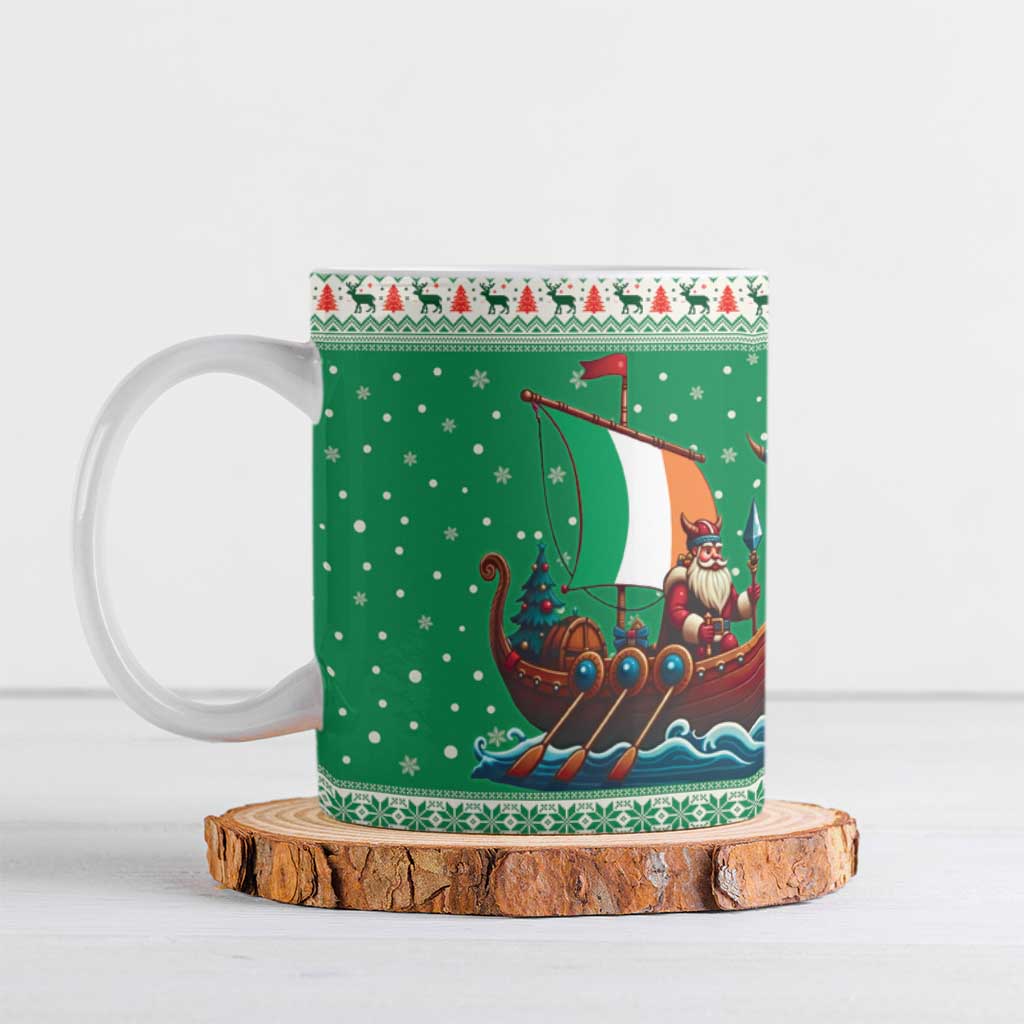 Ireland Viking Santa Christmas Ceramic Mug Funny Reindeer Norse Xmas - Wonder Print Shop