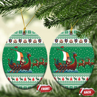 Ireland Viking Santa Christmas Ceramic Ornament Funny Reindeer Norse Xmas - Wonder Print Shop