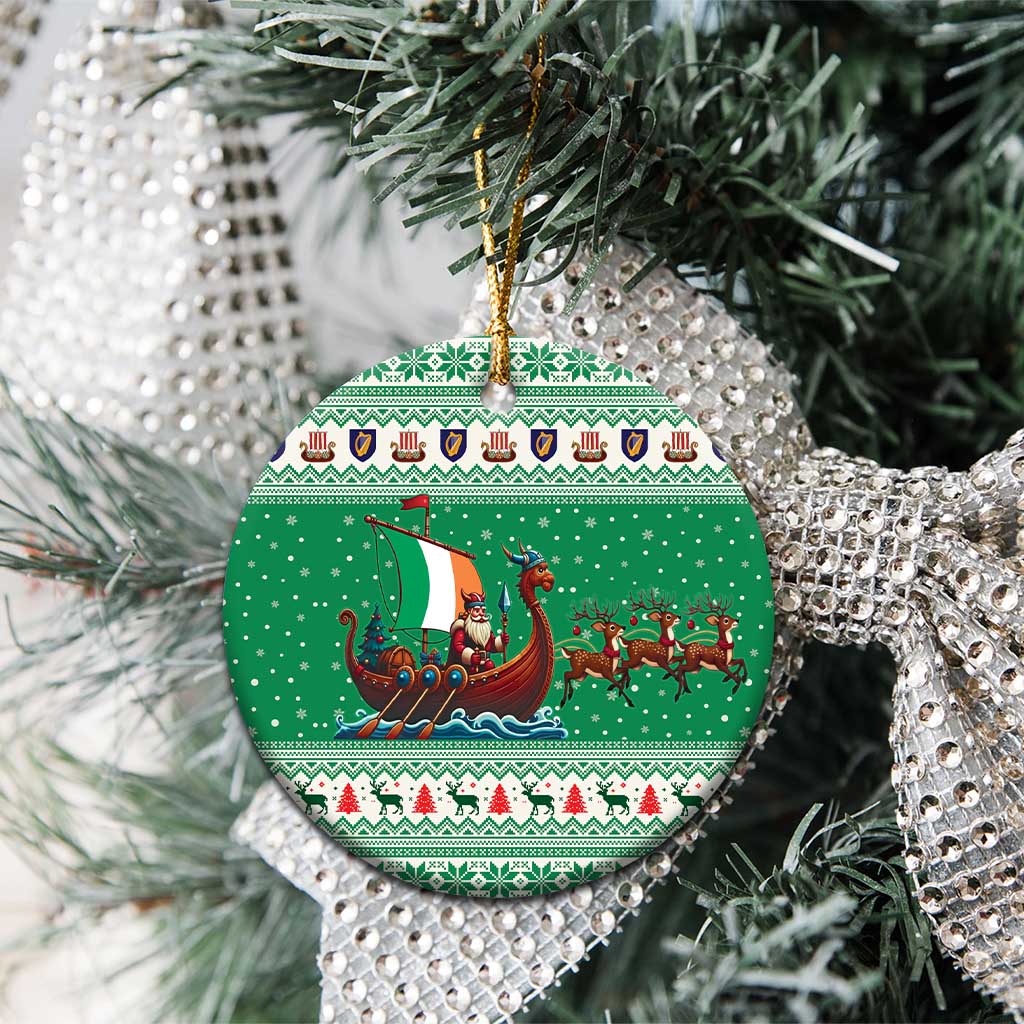 Ireland Viking Santa Christmas Ceramic Ornament Funny Reindeer Norse Xmas - Wonder Print Shop