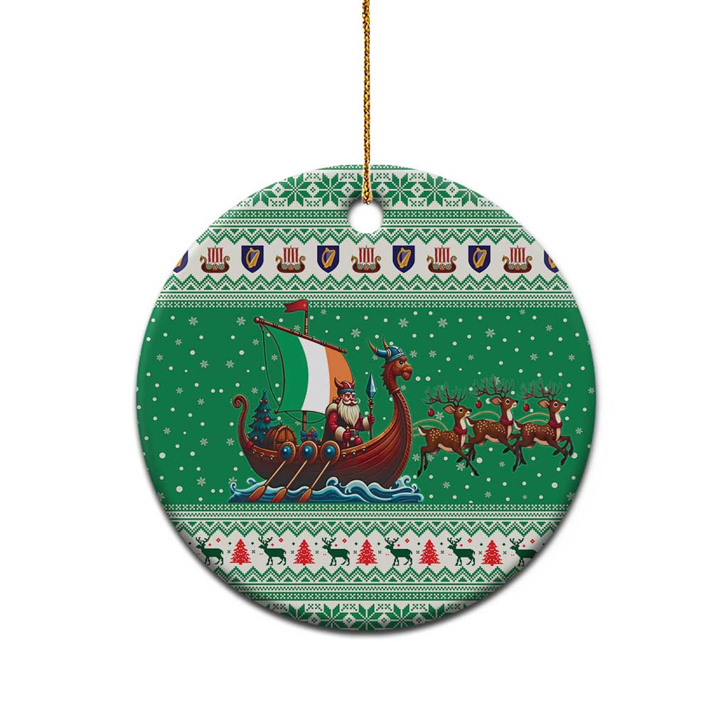 Ireland Viking Santa Christmas Ceramic Ornament Funny Reindeer Norse Xmas - Wonder Print Shop