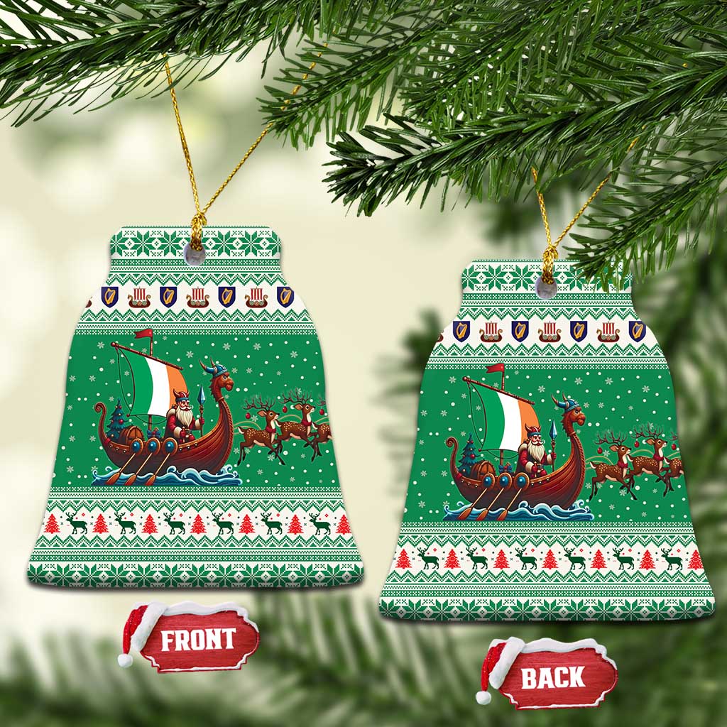 Ireland Viking Santa Christmas Ceramic Ornament Funny Reindeer Norse Xmas - Wonder Print Shop