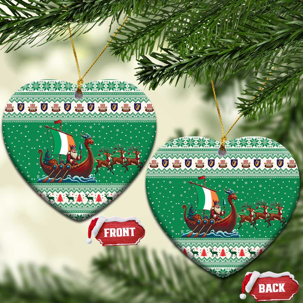 Ireland Viking Santa Christmas Ceramic Ornament Funny Reindeer Norse Xmas - Wonder Print Shop