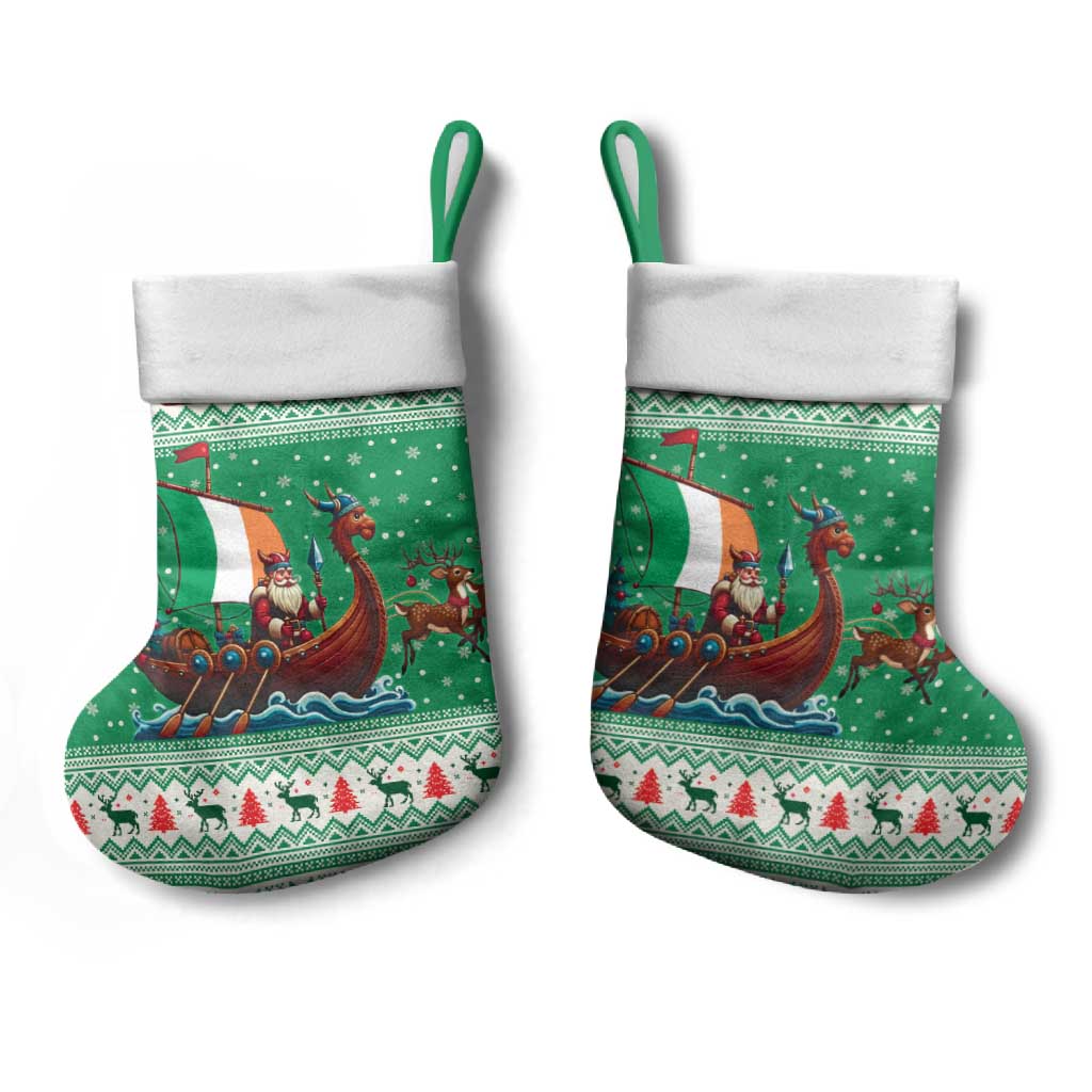 Ireland Viking Santa Christmas Stocking Funny Reindeer Norse Xmas - Wonder Print Shop