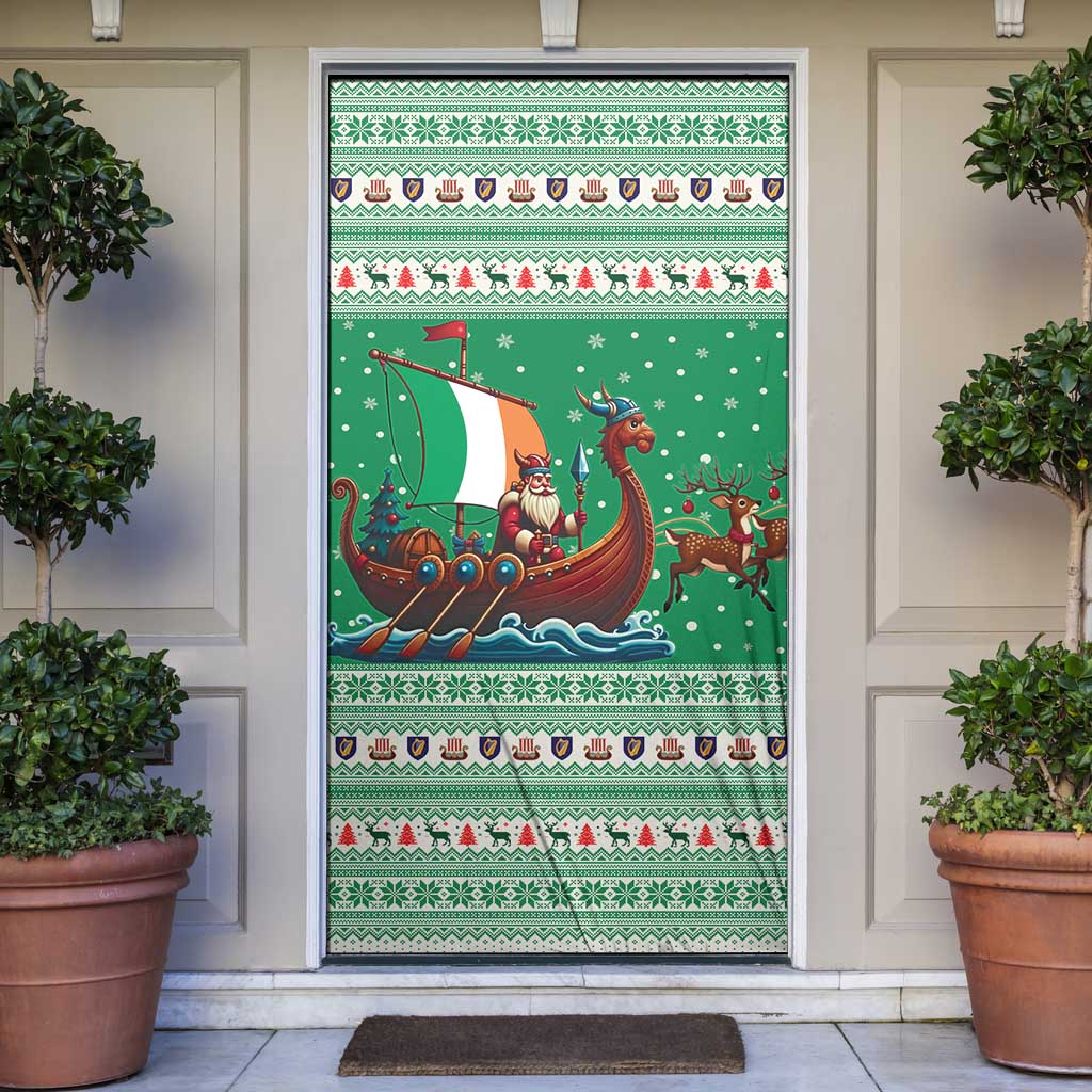 Ireland Viking Santa Christmas Door Cover Funny Reindeer Norse Xmas - Wonder Print Shop