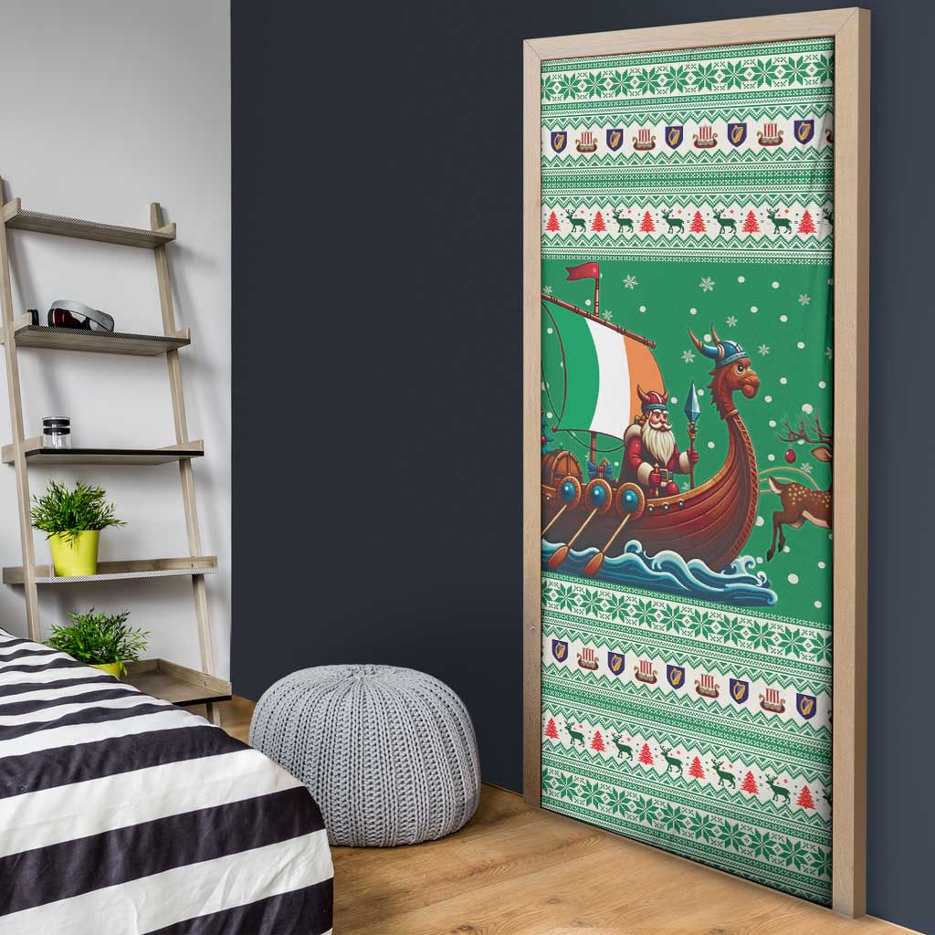 Ireland Viking Santa Christmas Door Cover Funny Reindeer Norse Xmas - Wonder Print Shop