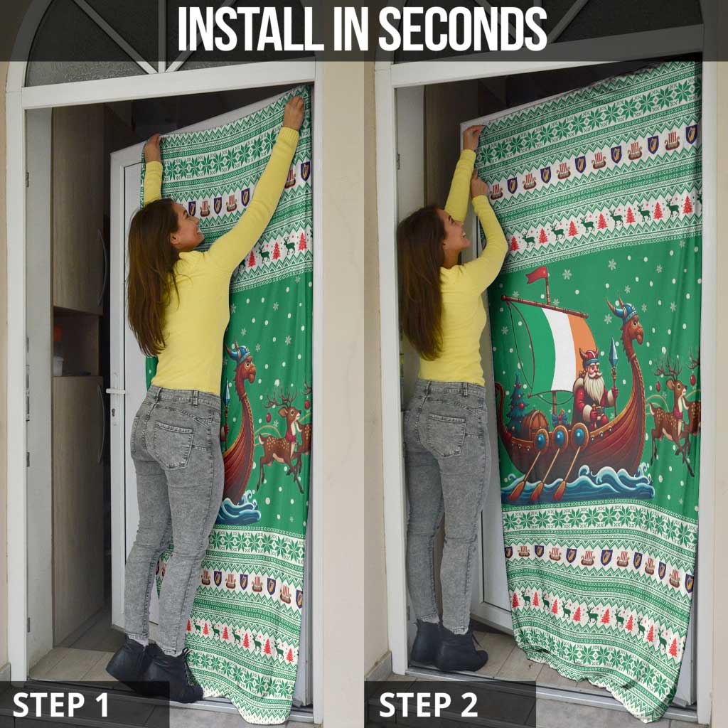 Ireland Viking Santa Christmas Door Cover Funny Reindeer Norse Xmas - Wonder Print Shop
