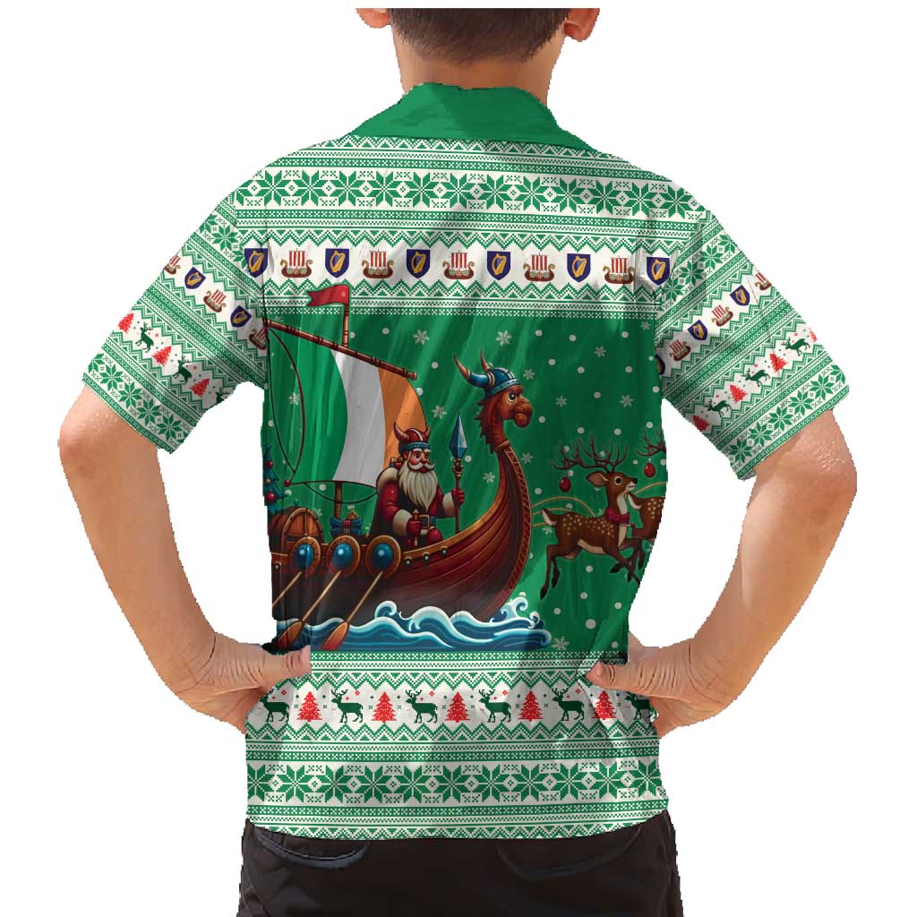 Ireland Viking Santa Christmas Family Matching Mermaid Dress and Hawaiian Shirt Funny Reindeer Norse Xmas - Wonder Print Shop