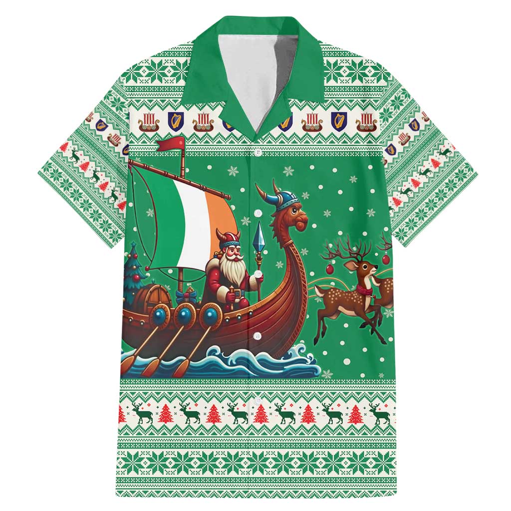 Ireland Viking Santa Christmas Family Matching Mermaid Dress and Hawaiian Shirt Funny Reindeer Norse Xmas - Wonder Print Shop