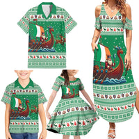 Ireland Viking Santa Christmas Family Matching Summer Maxi Dress and Hawaiian Shirt Funny Reindeer Norse Xmas - Wonder Print Shop