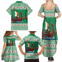 Ireland Viking Santa Christmas Family Matching Summer Maxi Dress and Hawaiian Shirt Funny Reindeer Norse Xmas - Wonder Print Shop
