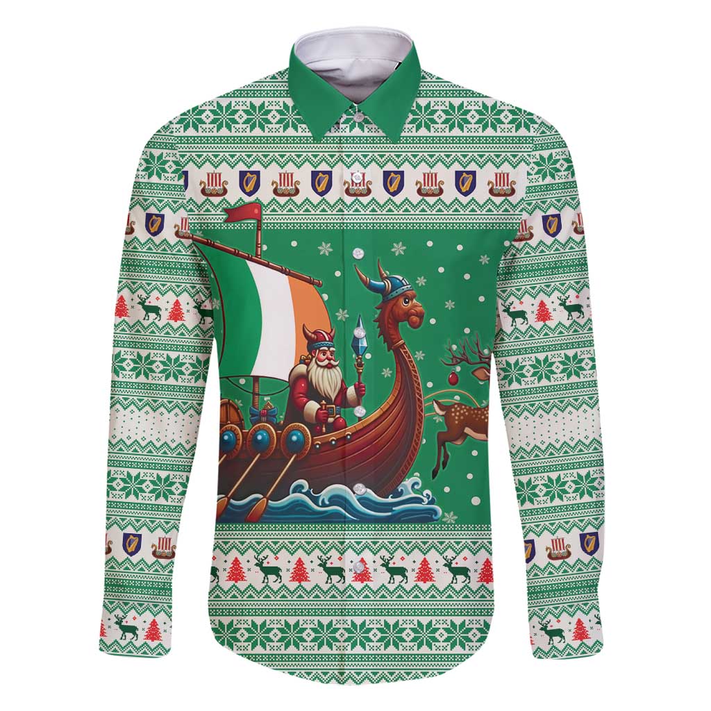 Ireland Viking Santa Christmas Family Matching Tank Maxi Dress and Hawaiian Shirt Funny Reindeer Norse Xmas - Wonder Print Shop