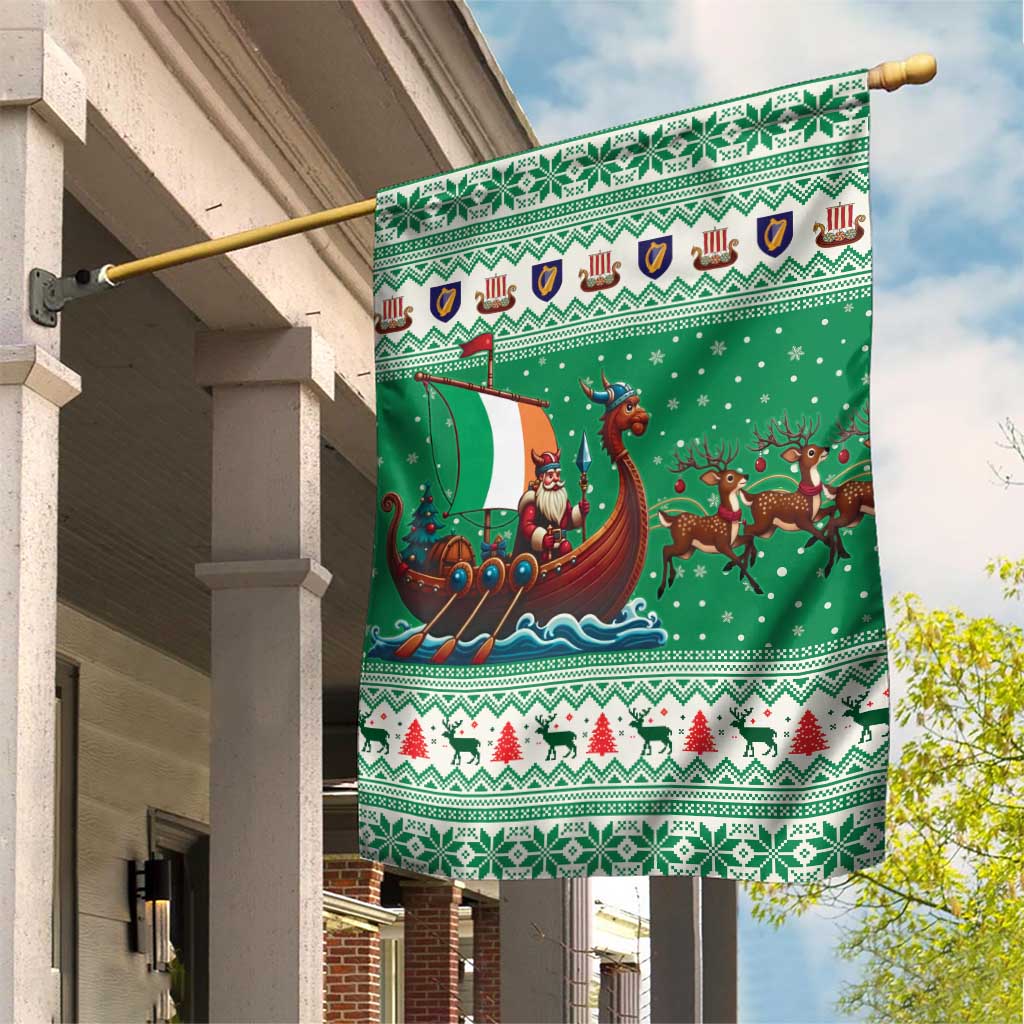 Ireland Viking Santa Christmas Garden Flag Funny Reindeer Norse Xmas - Wonder Print Shop