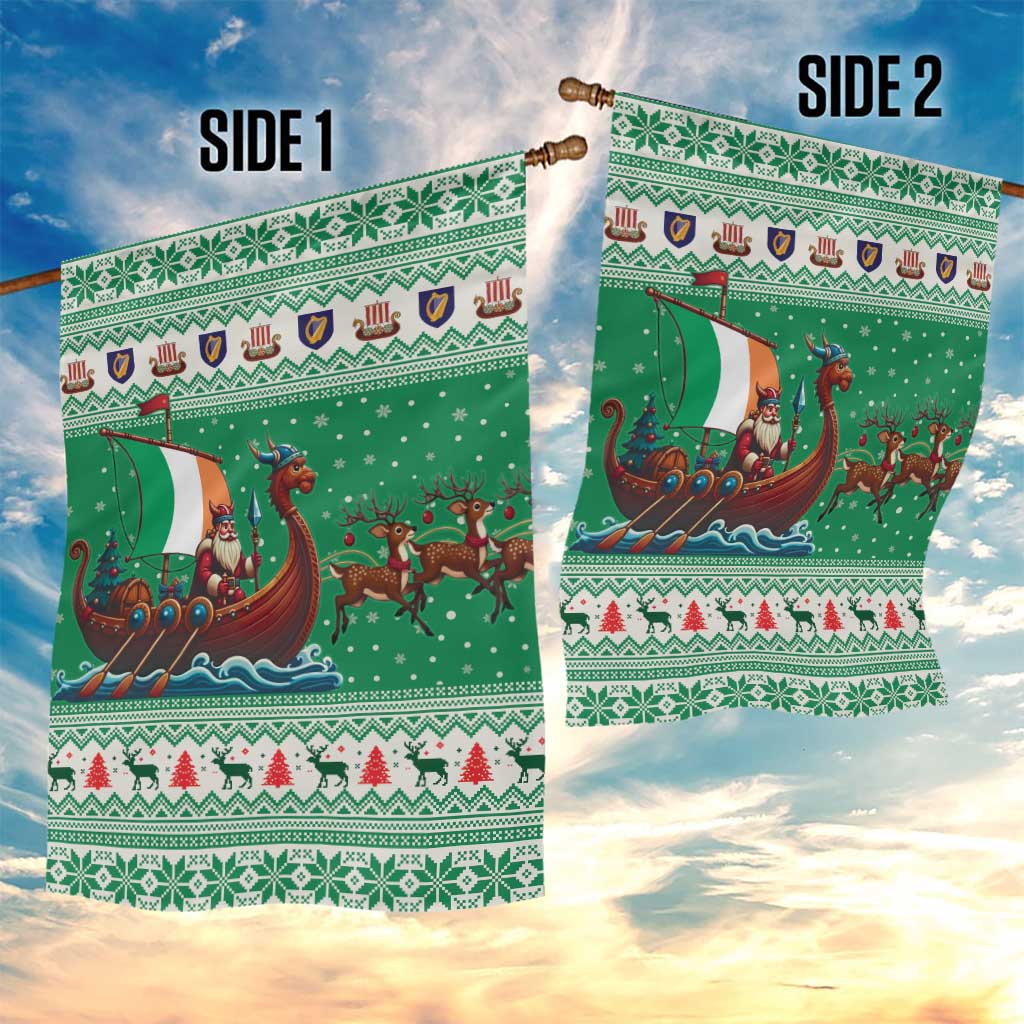 Ireland Viking Santa Christmas Garden Flag Funny Reindeer Norse Xmas - Wonder Print Shop
