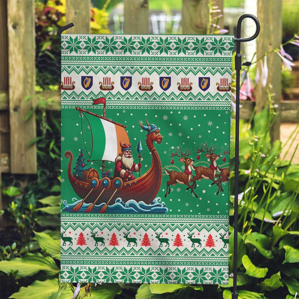 Ireland Viking Santa Christmas Garden Flag Funny Reindeer Norse Xmas - Wonder Print Shop