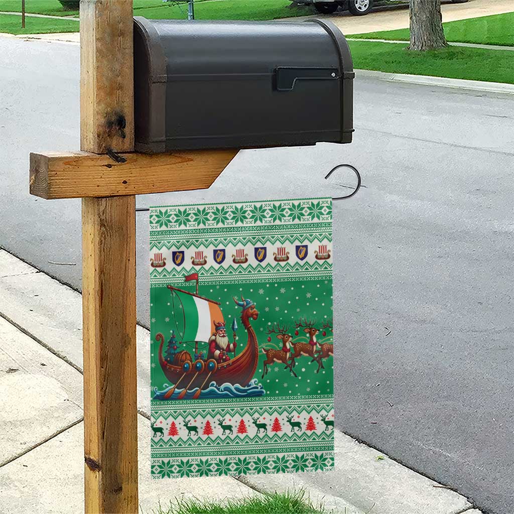 Ireland Viking Santa Christmas Garden Flag Funny Reindeer Norse Xmas - Wonder Print Shop