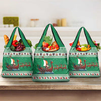 Ireland Viking Santa Christmas Grocery Bag Funny Reindeer Norse Xmas - Wonder Print Shop