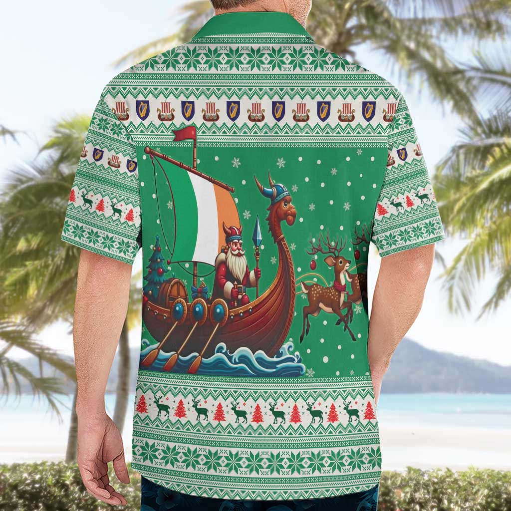 Ireland Viking Santa Christmas Hawaiian Shirt Funny Reindeer Norse Xmas - Wonder Print Shop