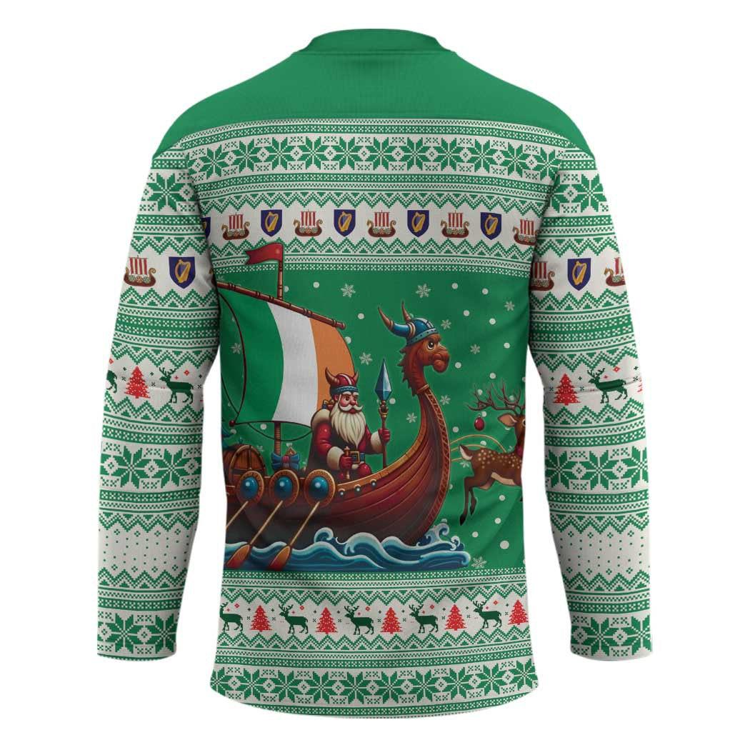Ireland Viking Santa Christmas Hockey Jersey Funny Reindeer Norse Xmas - Wonder Print Shop