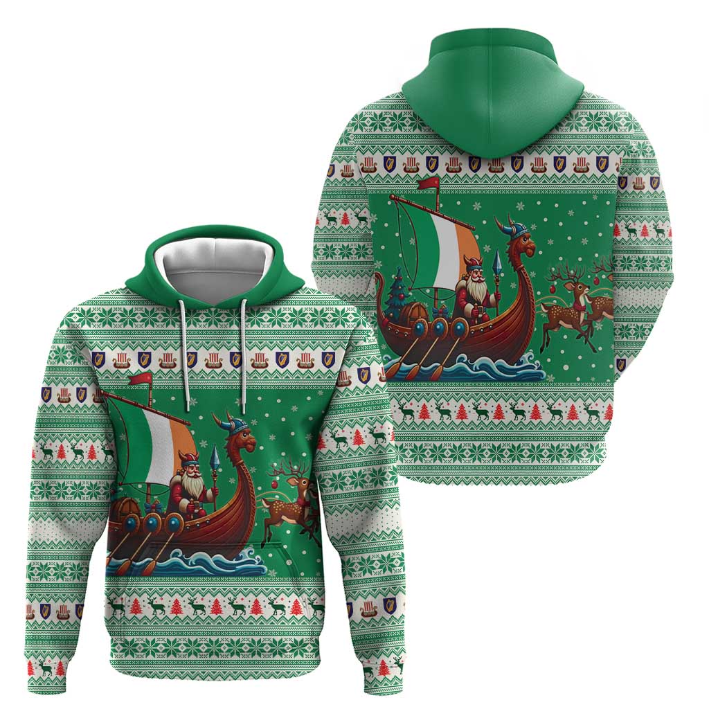Ireland Viking Santa Christmas Hoodie Funny Reindeer Norse Xmas - Wonder Print Shop