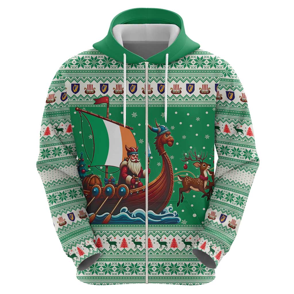 Ireland Viking Santa Christmas Hoodie Funny Reindeer Norse Xmas - Wonder Print Shop
