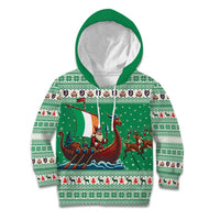 Ireland Viking Santa Christmas Kid Hoodie Funny Reindeer Norse Xmas - Wonder Print Shop