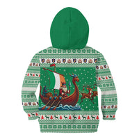Ireland Viking Santa Christmas Kid Hoodie Funny Reindeer Norse Xmas - Wonder Print Shop