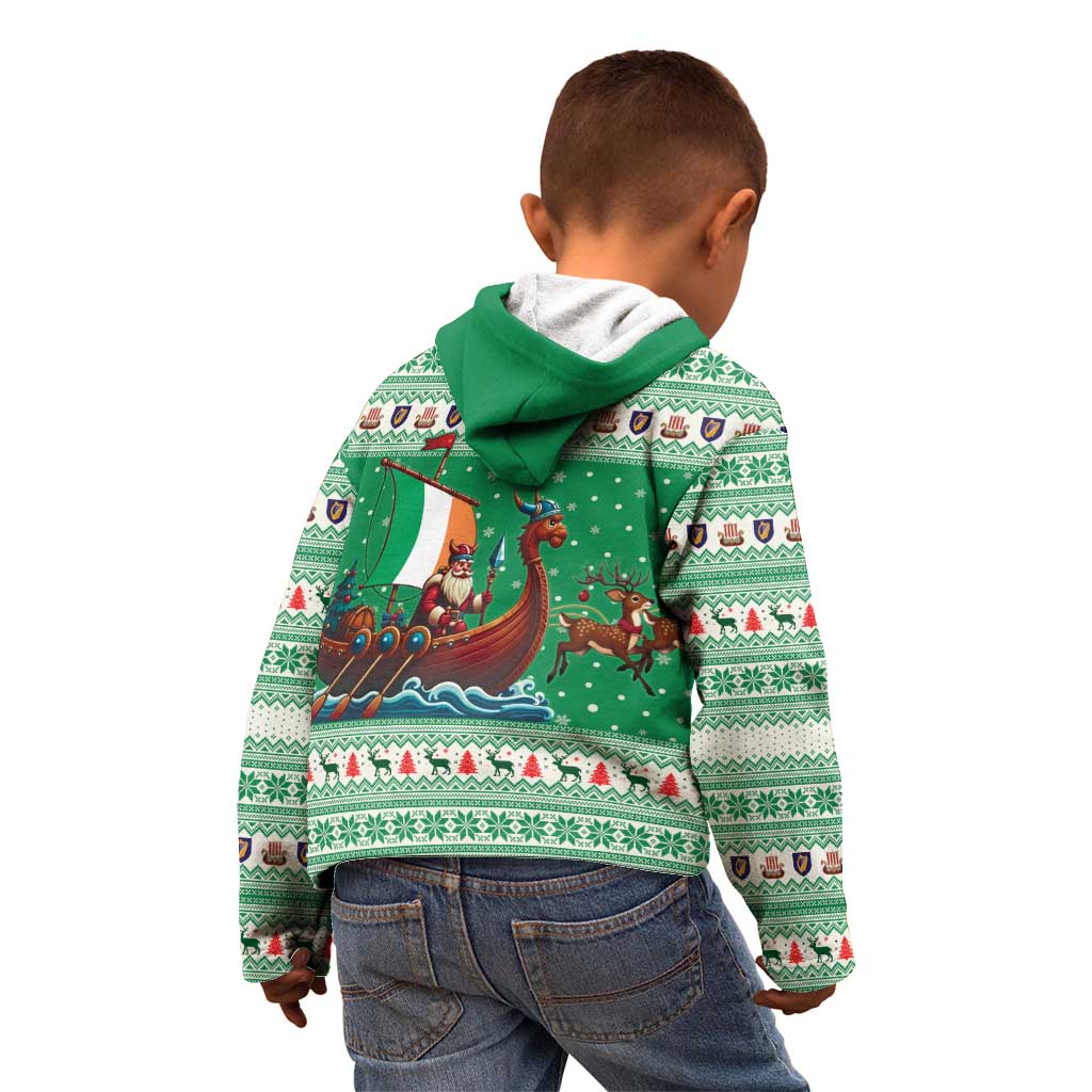 Ireland Viking Santa Christmas Kid Hoodie Funny Reindeer Norse Xmas - Wonder Print Shop