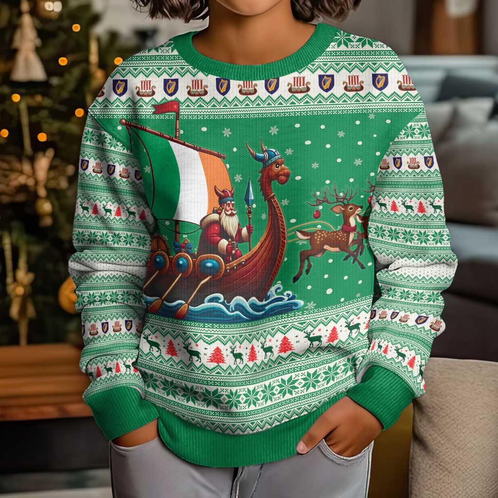 Ireland Viking Santa Christmas Kid Ugly Christmas Sweater Funny Reindeer Norse Xmas - Wonder Print Shop