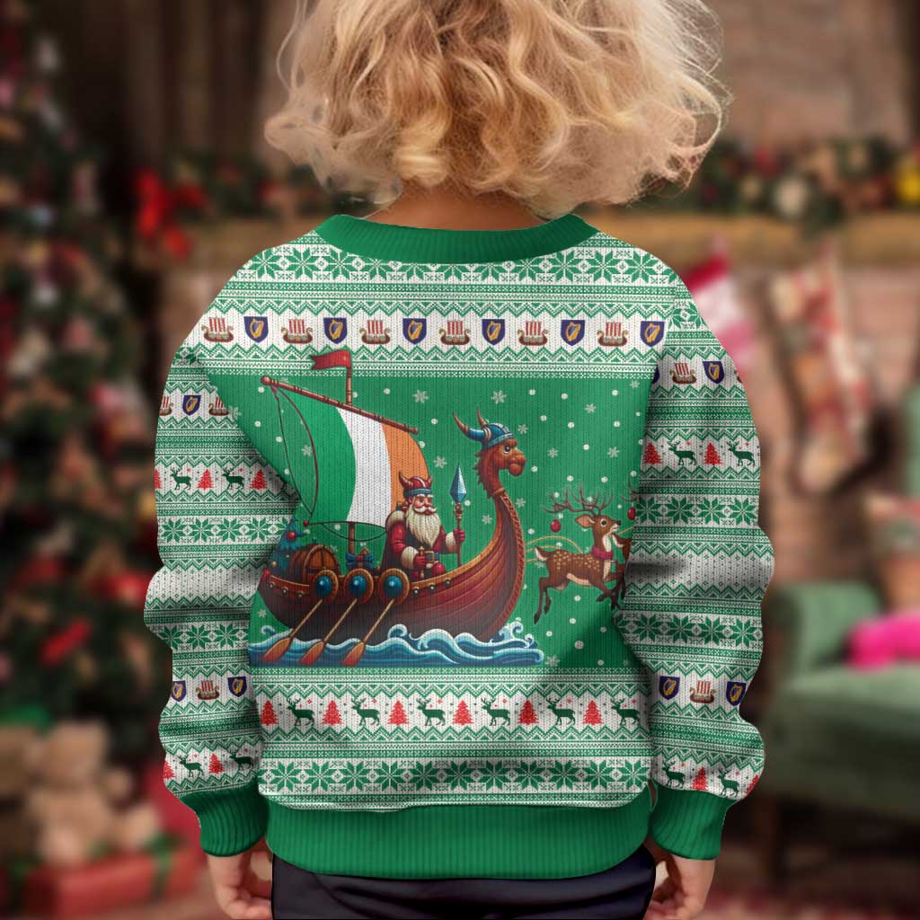 Ireland Viking Santa Christmas Kid Ugly Christmas Sweater Funny Reindeer Norse Xmas - Wonder Print Shop