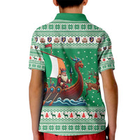 Ireland Viking Santa Christmas Kid Polo Shirt Funny Reindeer Norse Xmas - Wonder Print Shop