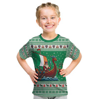 Ireland Viking Santa Christmas Kid T Shirt Funny Reindeer Norse Xmas - Wonder Print Shop