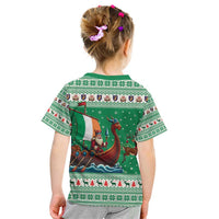 Ireland Viking Santa Christmas Kid T Shirt Funny Reindeer Norse Xmas - Wonder Print Shop