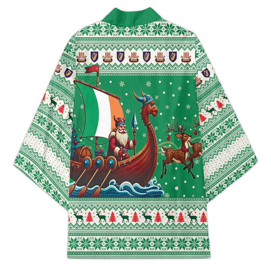 Ireland Viking Santa Christmas Kimono Funny Reindeer Norse Xmas - Wonder Print Shop