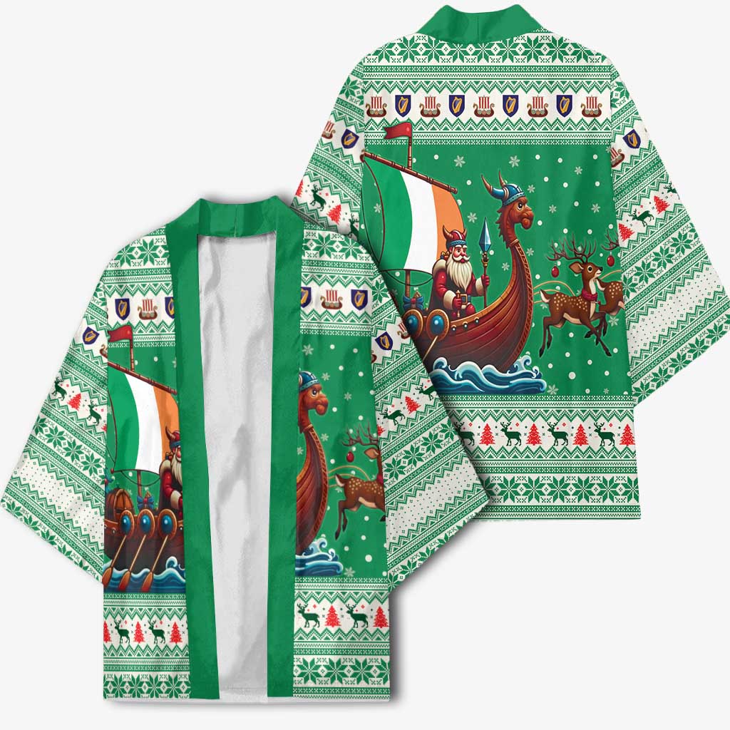 Ireland Viking Santa Christmas Kimono Funny Reindeer Norse Xmas - Wonder Print Shop