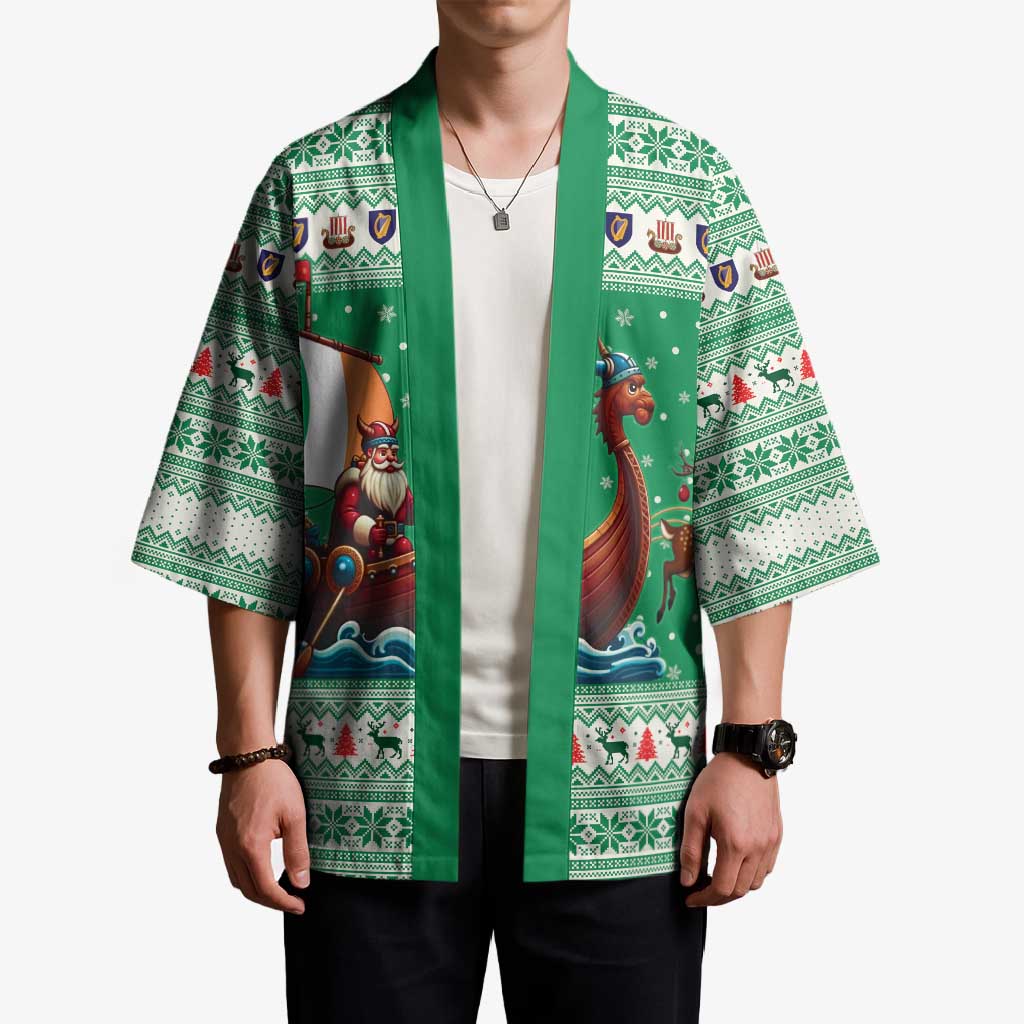 Ireland Viking Santa Christmas Kimono Funny Reindeer Norse Xmas - Wonder Print Shop