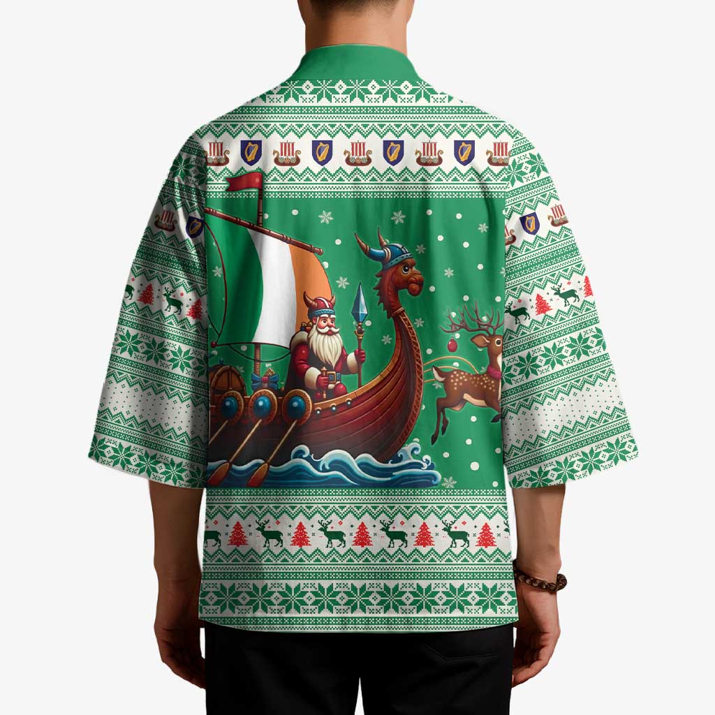 Ireland Viking Santa Christmas Kimono Funny Reindeer Norse Xmas - Wonder Print Shop