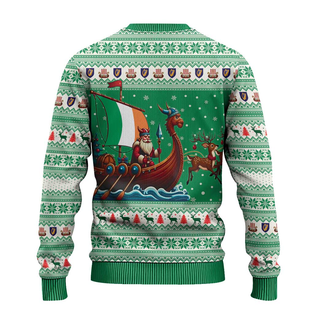 Ireland Viking Santa Christmas Ugly Christmas Sweater Funny Reindeer Norse Xmas - Wonder Print Shop