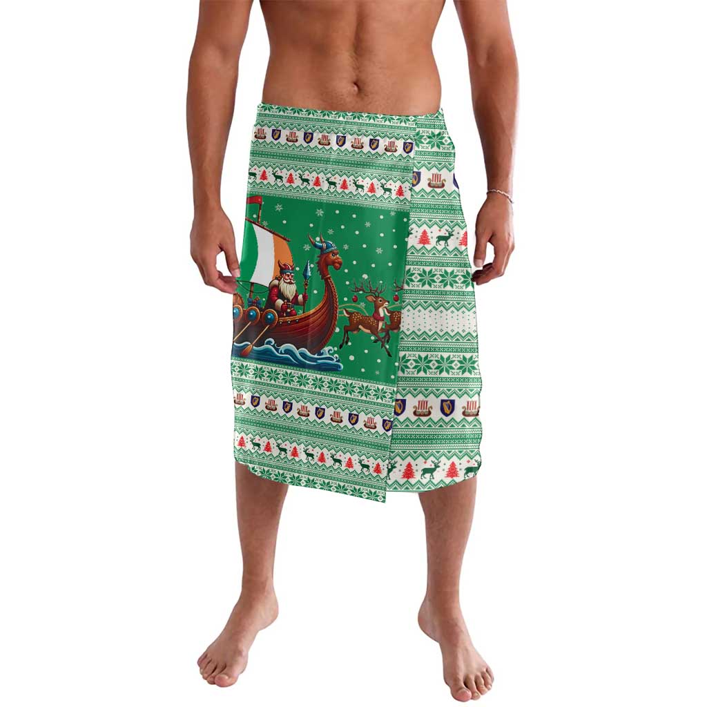 Ireland Viking Santa Christmas Lavalava Funny Reindeer Norse Xmas - Wonder Print Shop