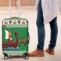 Ireland Viking Santa Christmas Luggage Cover Funny Reindeer Norse Xmas - Wonder Print Shop