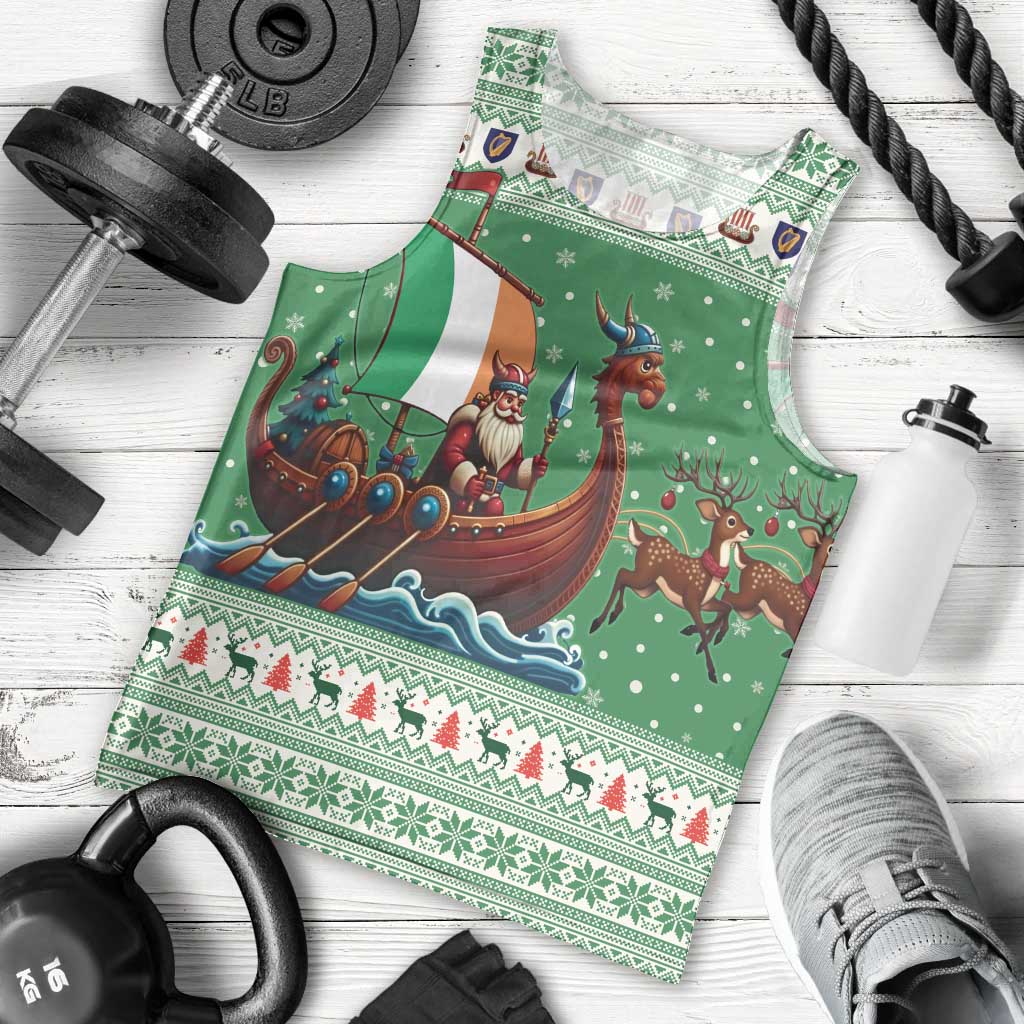 Ireland Viking Santa Christmas Men Tank Top Funny Reindeer Norse Xmas - Wonder Print Shop