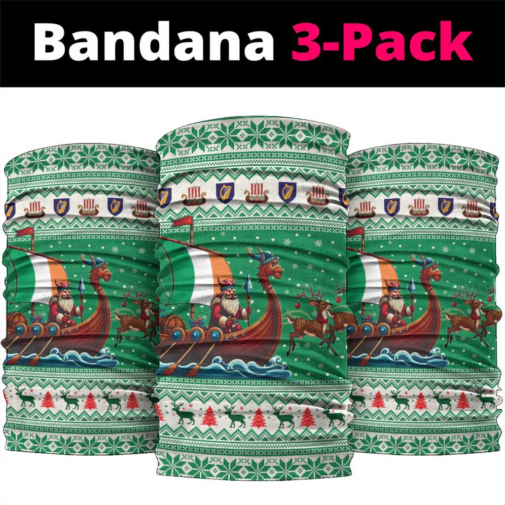 Ireland Viking Santa Christmas Neck Gaiter Funny Reindeer Norse Xmas - Wonder Print Shop