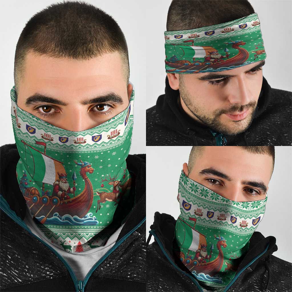 Ireland Viking Santa Christmas Neck Gaiter Funny Reindeer Norse Xmas - Wonder Print Shop