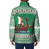 Ireland Viking Santa Christmas Padded Jacket Funny Reindeer Norse Xmas - Wonder Print Shop