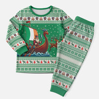 Ireland Viking Santa Christmas Pajama Set Funny Reindeer Norse Xmas - Wonder Print Shop