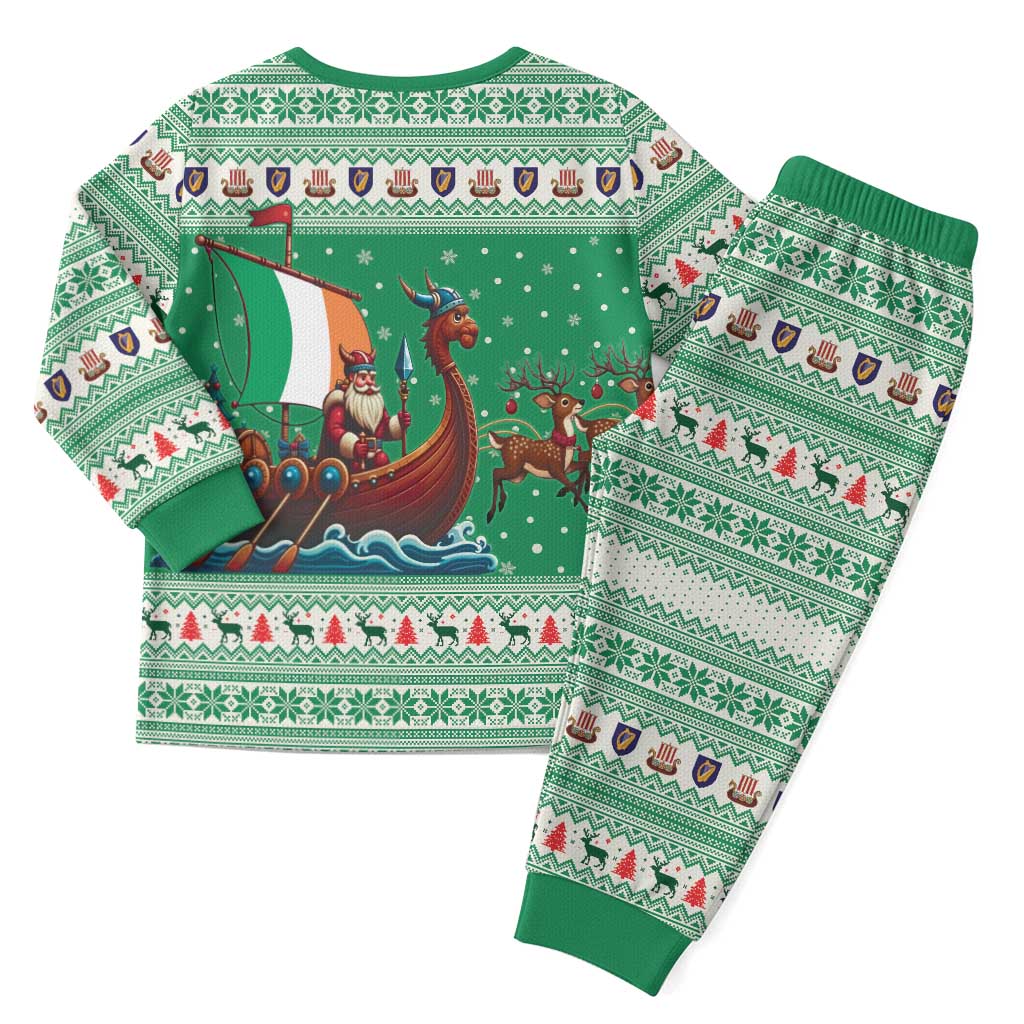 Ireland Viking Santa Christmas Pajama Set Funny Reindeer Norse Xmas - Wonder Print Shop