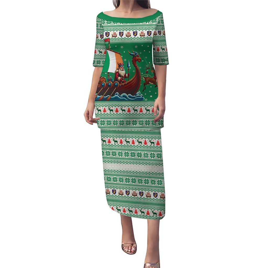 Ireland Viking Santa Christmas Puletasi Funny Reindeer Norse Xmas - Wonder Print Shop